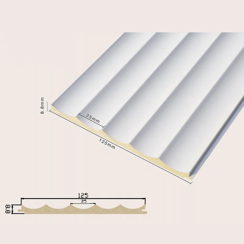 Panel de pared estriado de 5 rejillas empotrado sólido 125