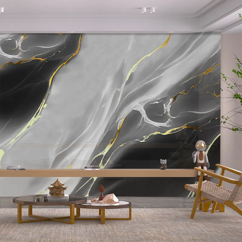 Panel de pared de fondo de mármol de la serie de textura de piedra dorada