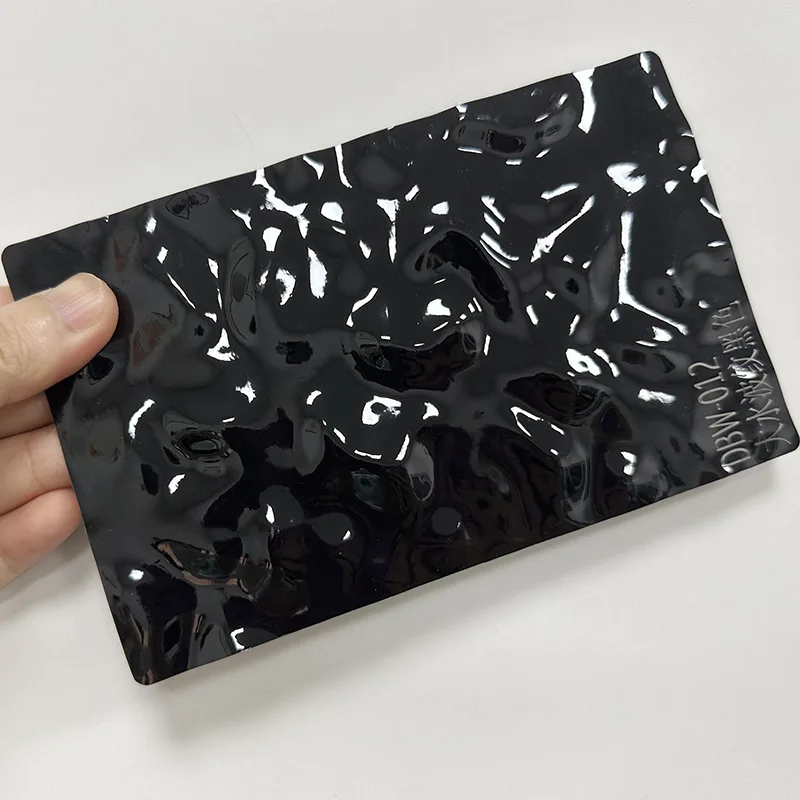 Panel de pared de cristal de carbono con ondulación de agua PET